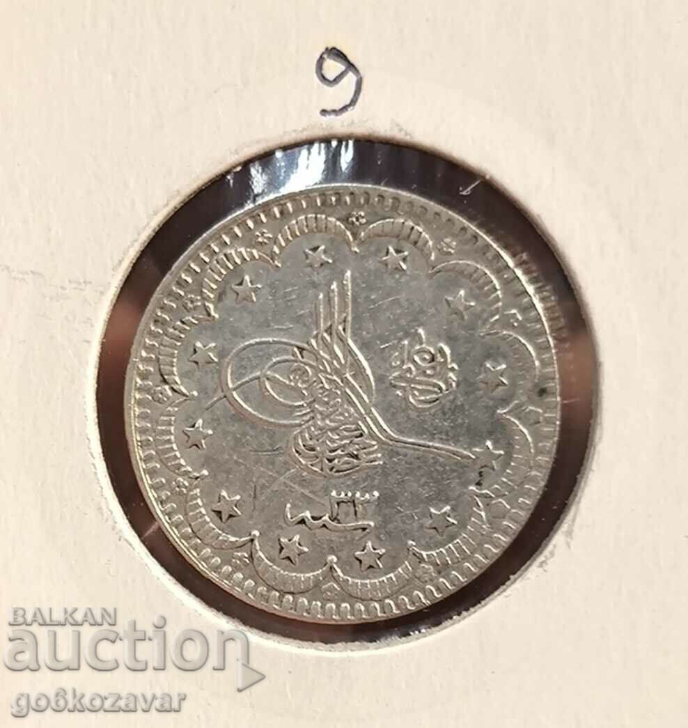 Imperiul Otoman 5 kurusha 1293-1876 Argint numărul 33