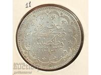 Ottoman Empire 20 kurusha 1293-1876 Ασημένιο κορυφαίο νόμισμα! 2