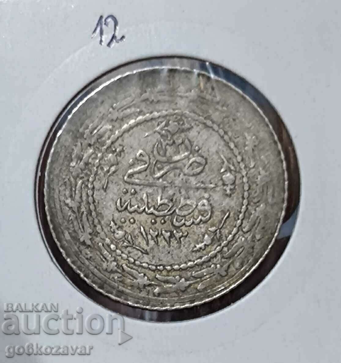 Imperiul Otoman 1.1/2 Kurush 1223-1808 Argint 32 ani Rare RR