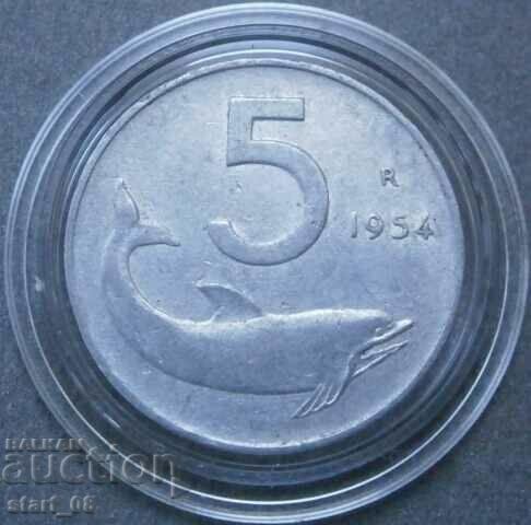 Italy 5 Lire 1954