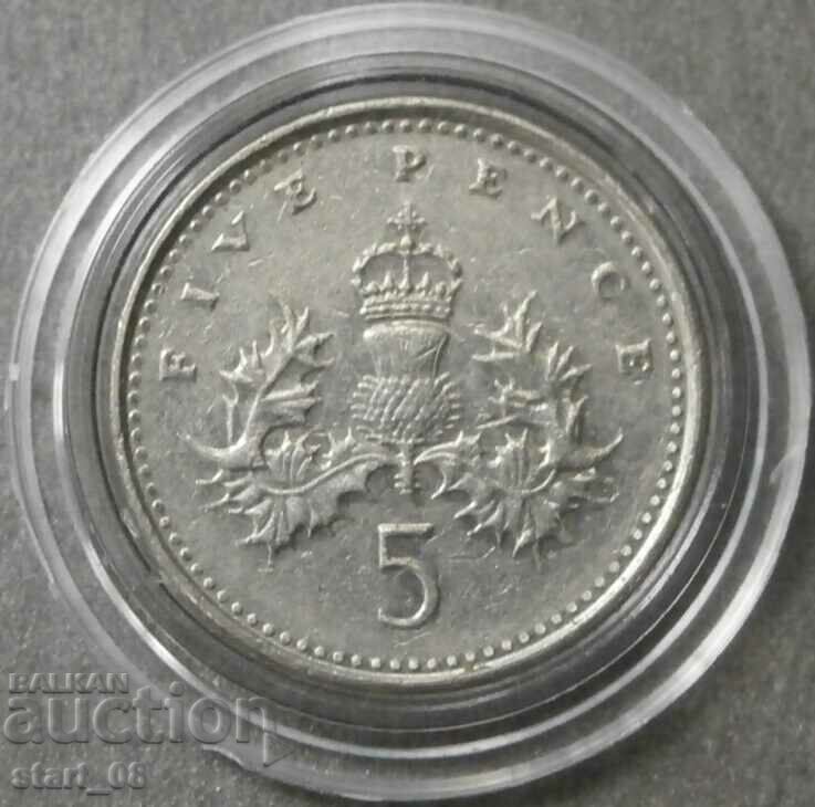 Великобритания 5 пенса 2000