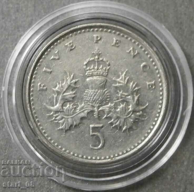 Marea Britanie 5 pence 2000