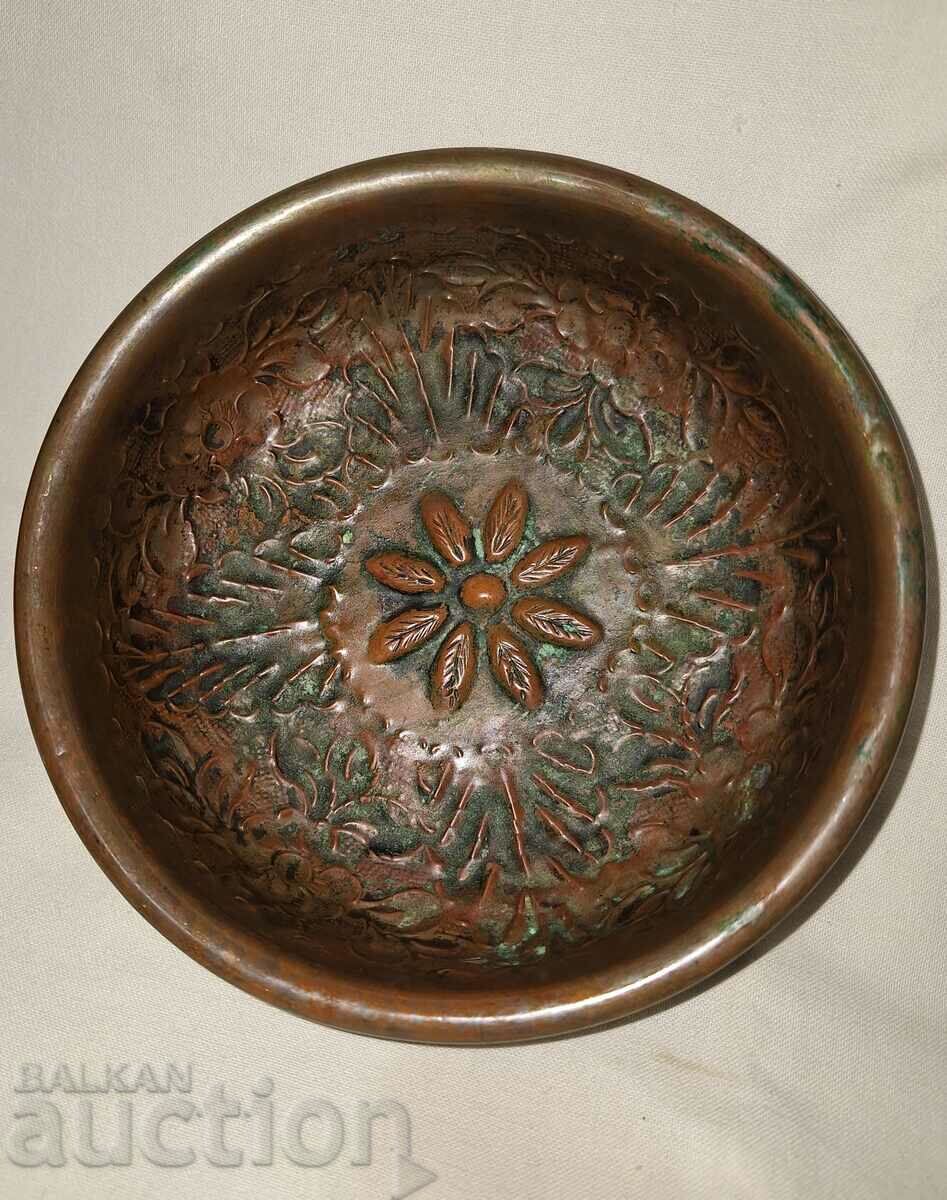 Old copper baking dish tas bowl