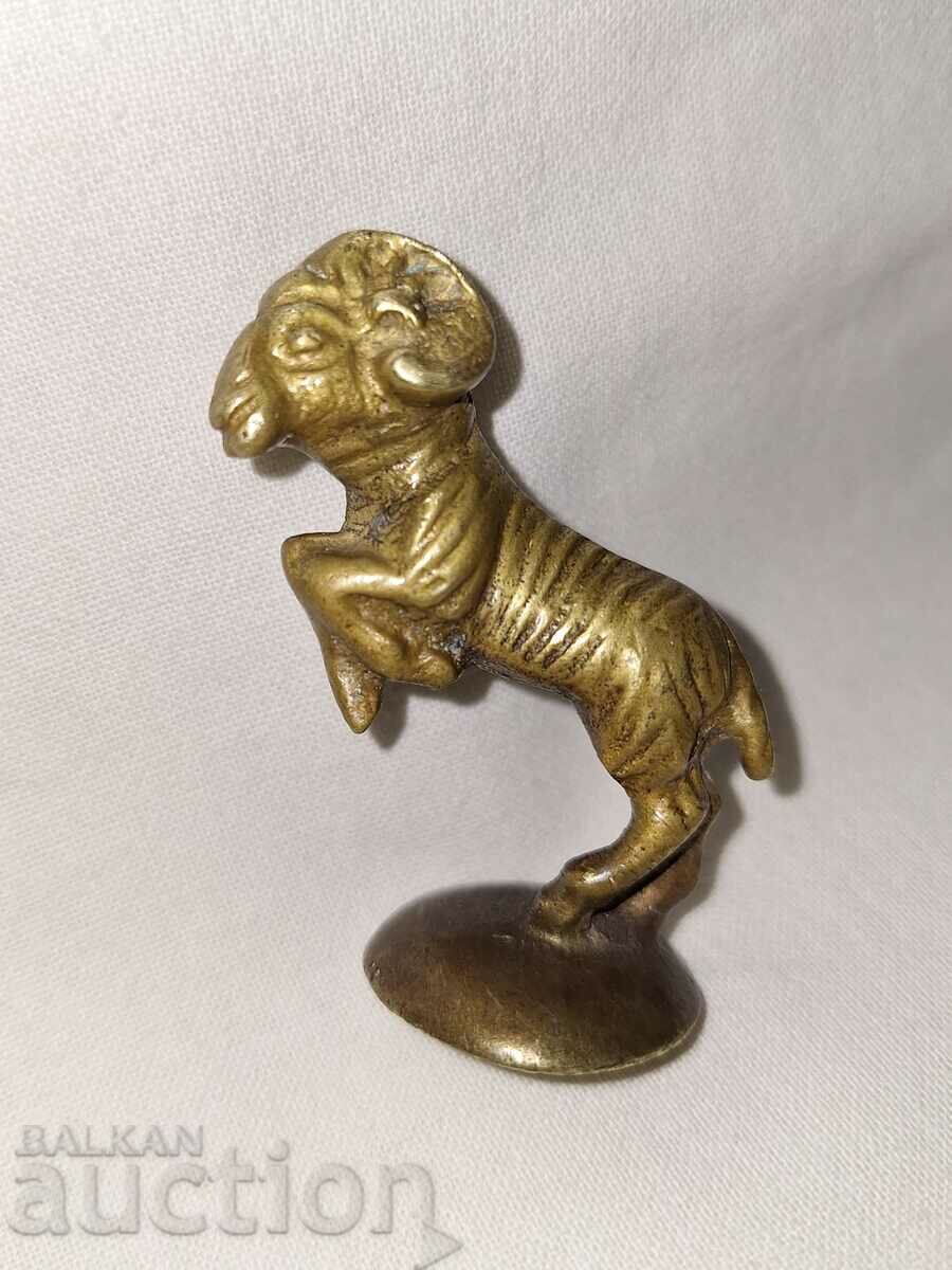 Old bronze miniature ram