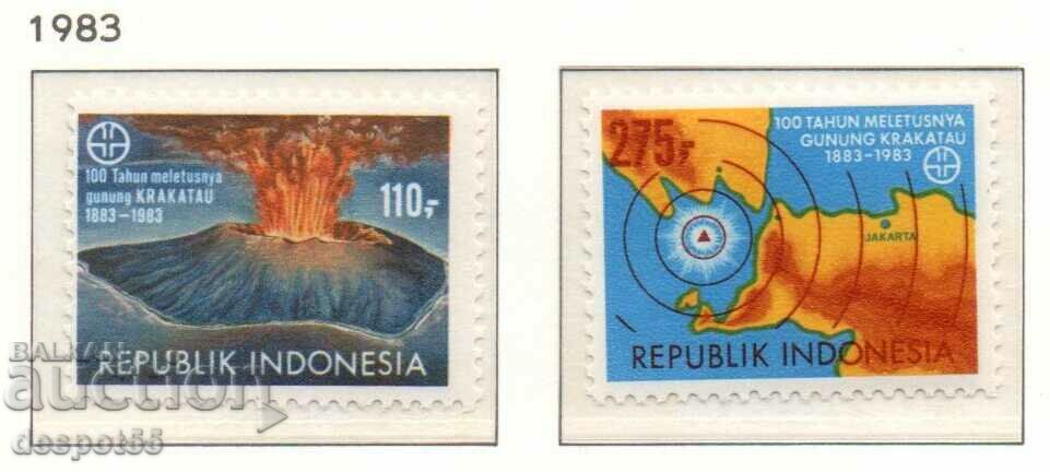1983 Indonezia. 100 de ani de la erupția vulcanului Krakatau.