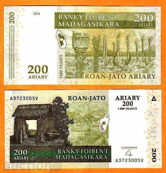 ZORBA AUCTIONS MADAGASCAR 200 ARIARS 2004 UNC