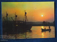 Българско Черноморие гледка кораби 1987      К405