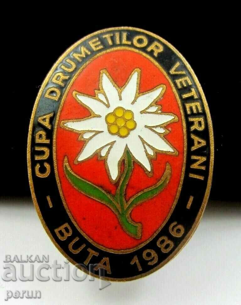 Participant Badge-Romanian Cup-Tourism-1986-Top Enamel