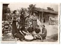 OLD SMALL PHOTO WOMEN GATHERING COTTON G744