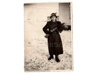 OLD SMALL PHOTO OF A WOUNDED SOCIETY SOLDIER WITH A G745 AUTOMATIC