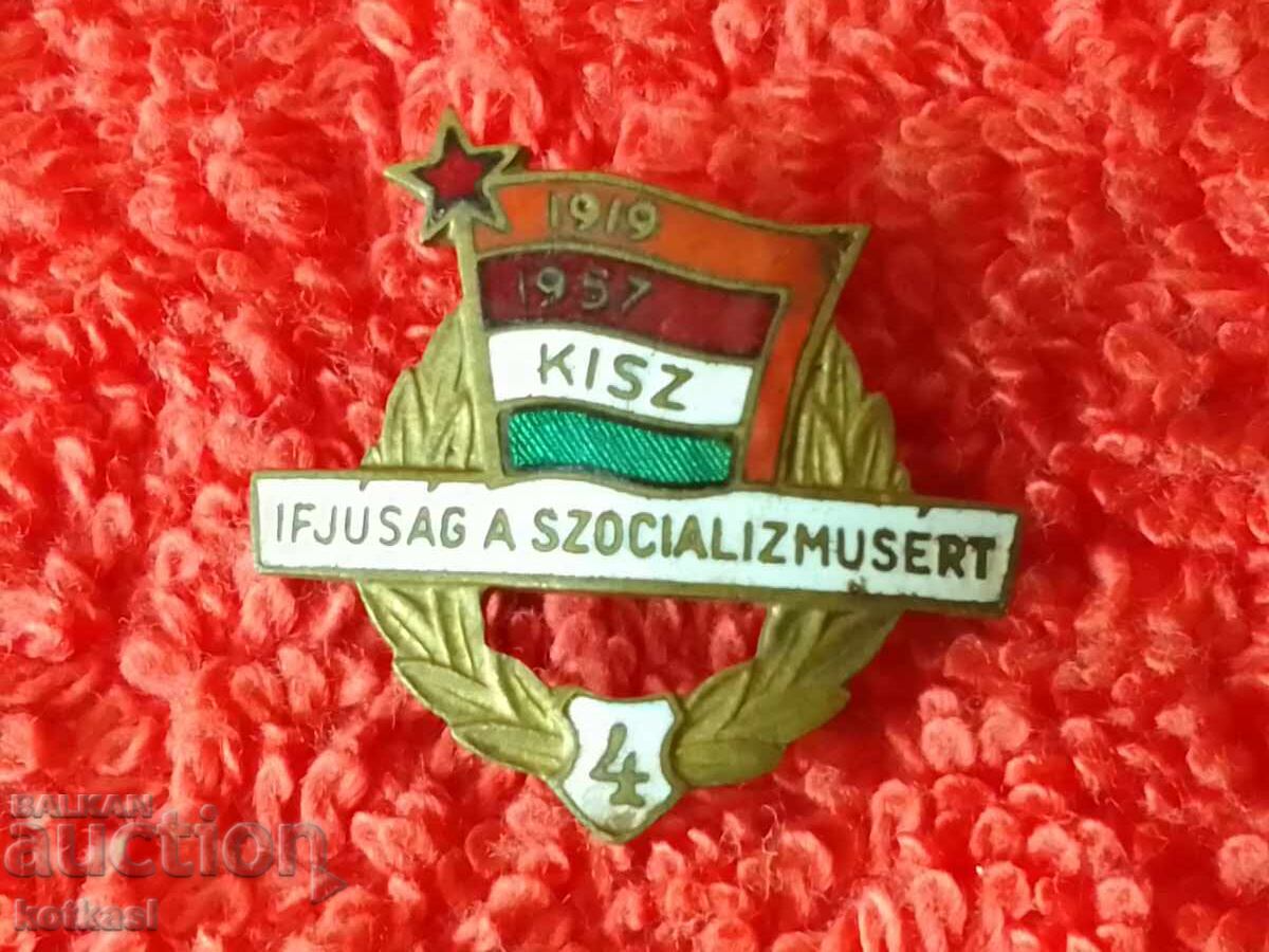 Auction Old solid metal social badge enamel 4th cent. Hungary Auction Old solid metal social badge enamel 4th cent. Hungary