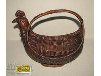 Hand woven rattan basket with pancher handle, excellent