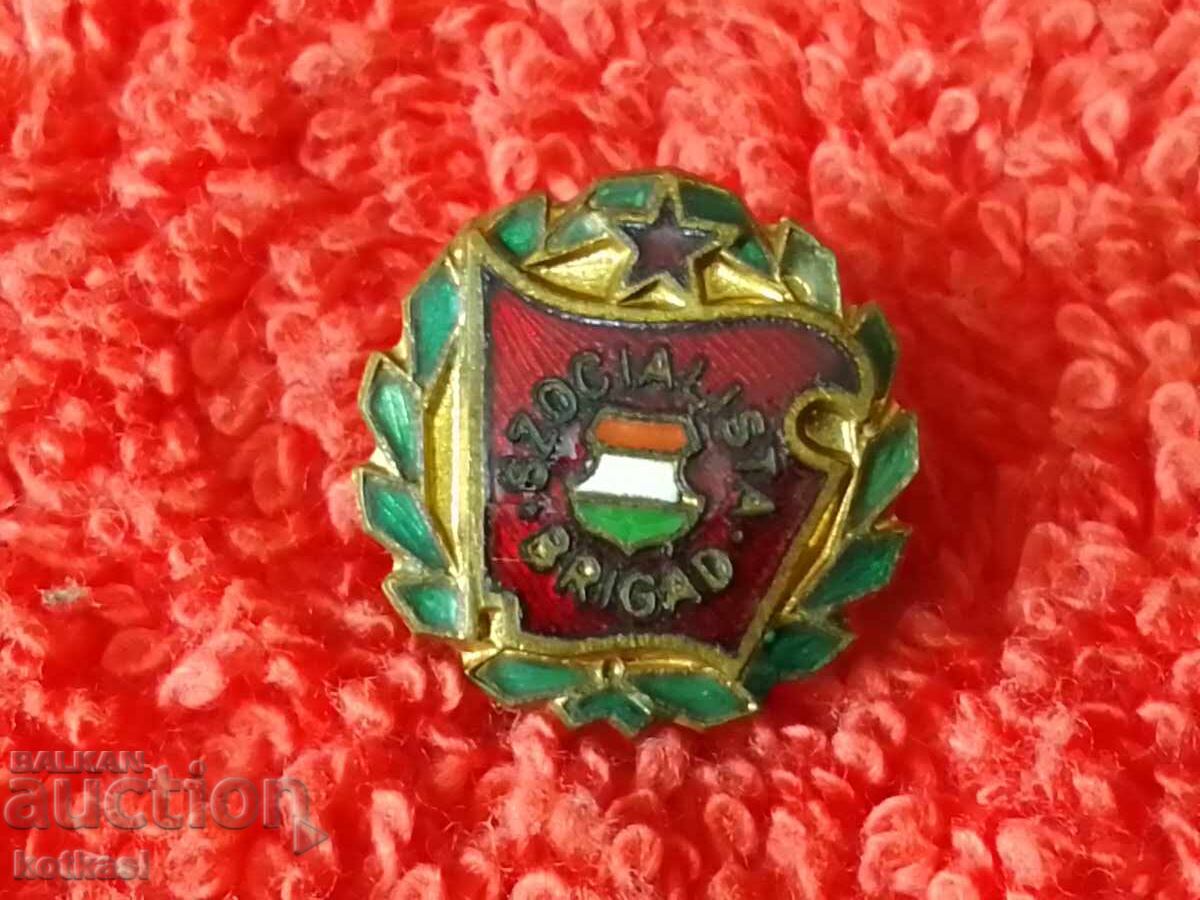Auction Old solid metal badge enamel Hungary Auction Old solid metal badge enamel Hungary
