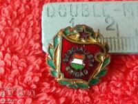 Old solid metal badge enamel Hungary
