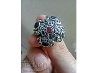 Women's silver ring with stones