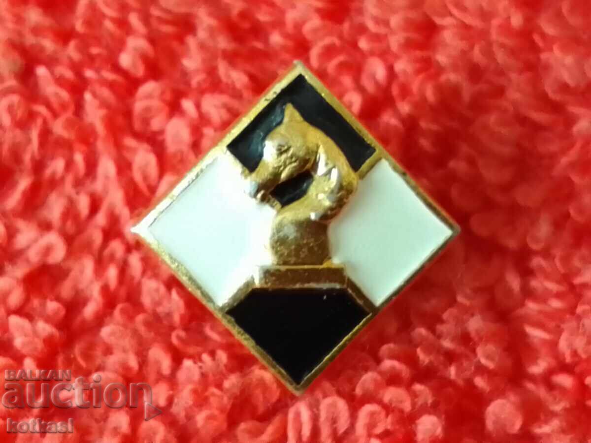 Auction Old Metal Checkmate Badge Auction Old Metal Checkmate Badge