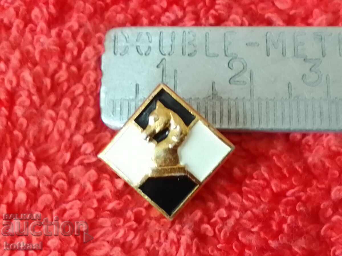 Old Metal Checkmate Badge Old Metal Checkmate Badge