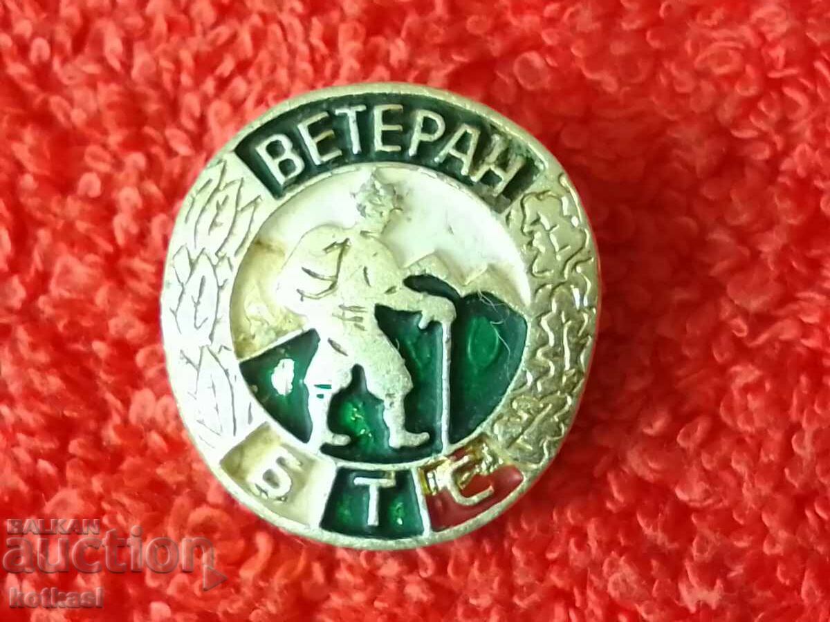 Auction Old metal badge VETERAN BTS Auction Old metal badge VETERAN BTS