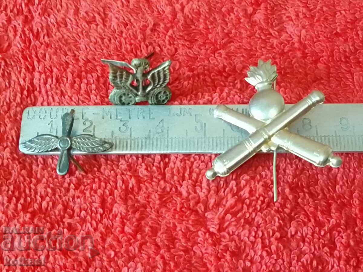 Lot of 3 items: Winged insignia, aircraft, air force, artillery, transport Lot of 3 items: Winged insignia, aircraft, air force, artillery, transport