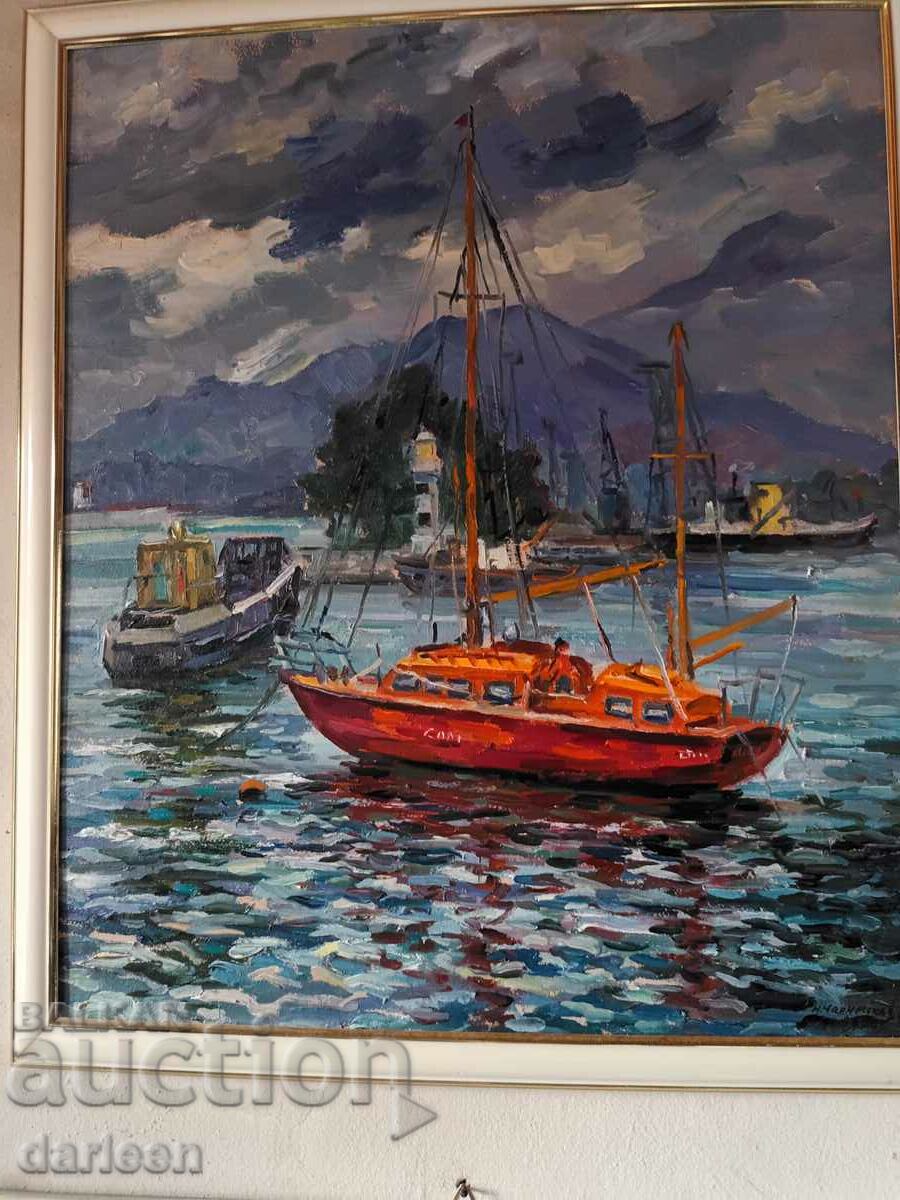 Oil painting "Boats" with price 700.00 BGN | € 357.90 Oil painting "Boats" with price 700.00 BGN | € 357.90