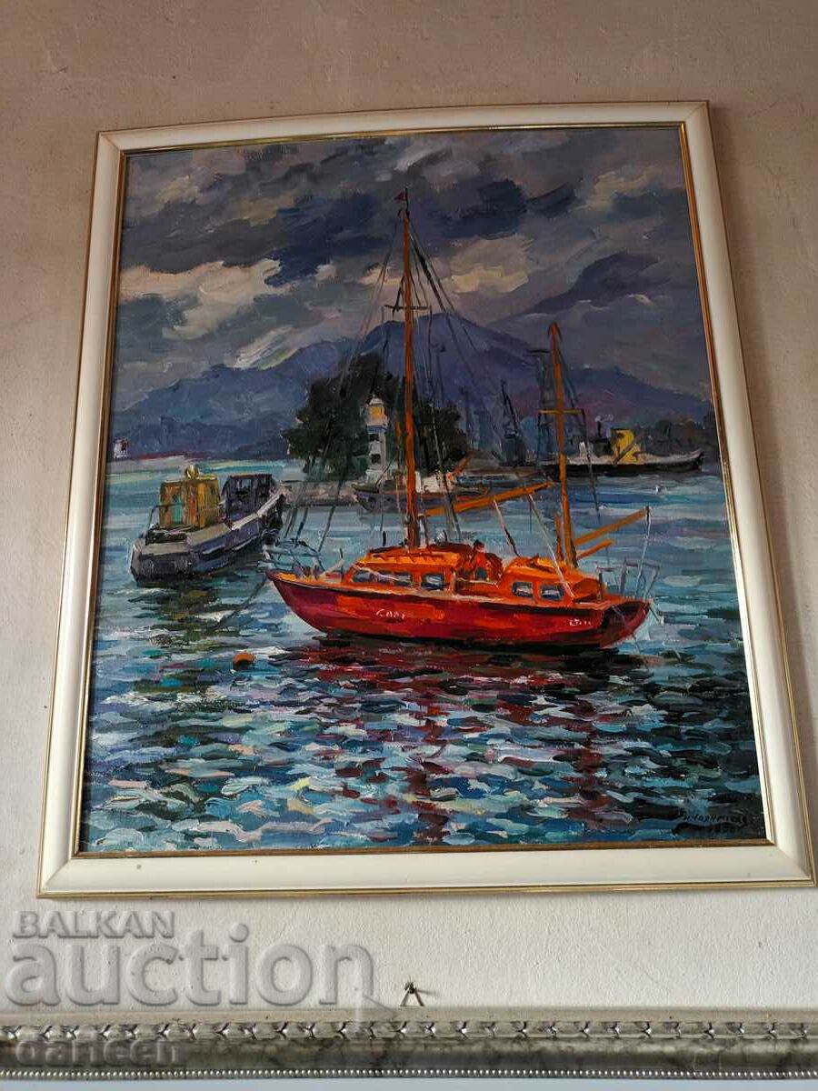 Auction Oil painting "Boats" Auction Oil painting "Boats"