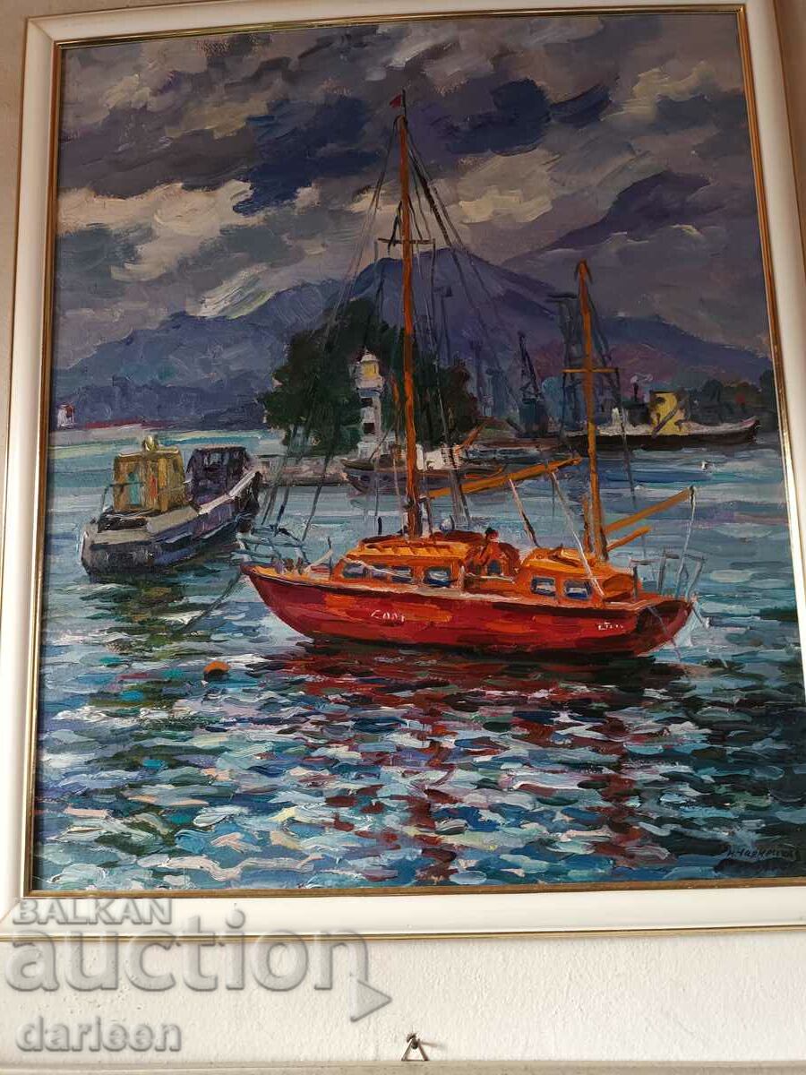 Pictura in ulei "Barci"