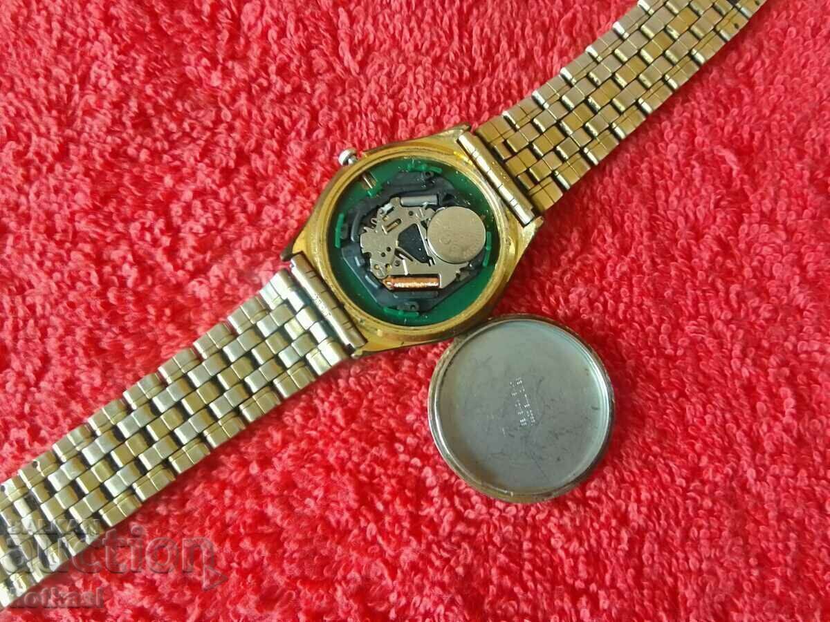 Πολύ παλιό ανδρικό ρολόι χειρός από επιχρυσωμένο χαλαζία SEIKO - 5