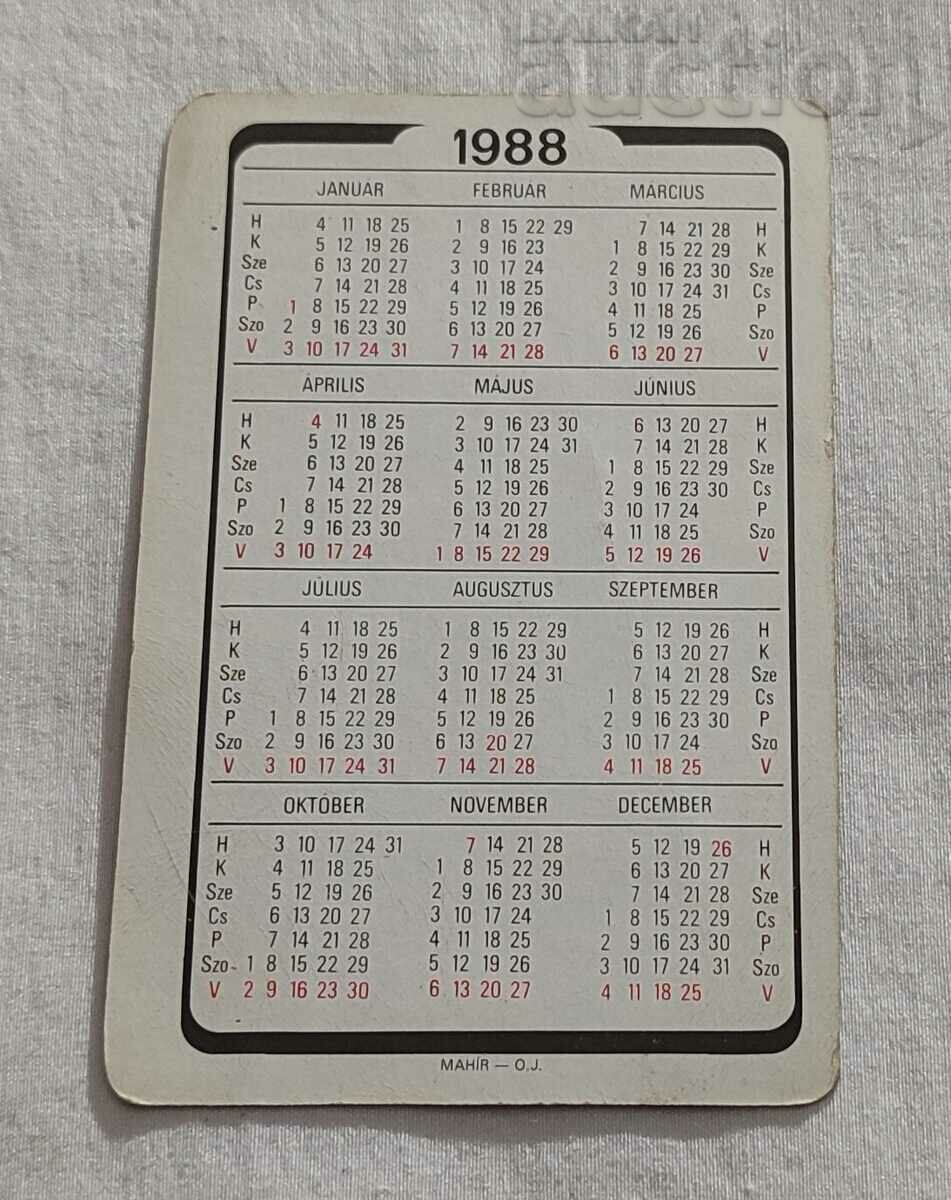 HUNGARY IBUSZ TRAVEL COMPANY CALENDAR 1988 with price 3.00 BGN | € 1.53 HUNGARY IBUSZ TRAVEL COMPANY CALENDAR 1988 with price 3.00 BGN | € 1.53