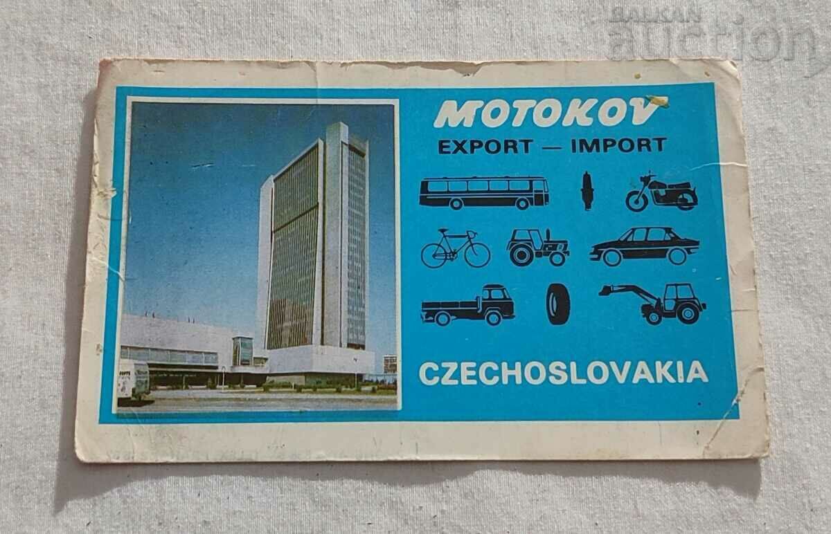 CALENDARUL DE TRANSPORT MOTOKOV CEHOSLOVACIA 1984
