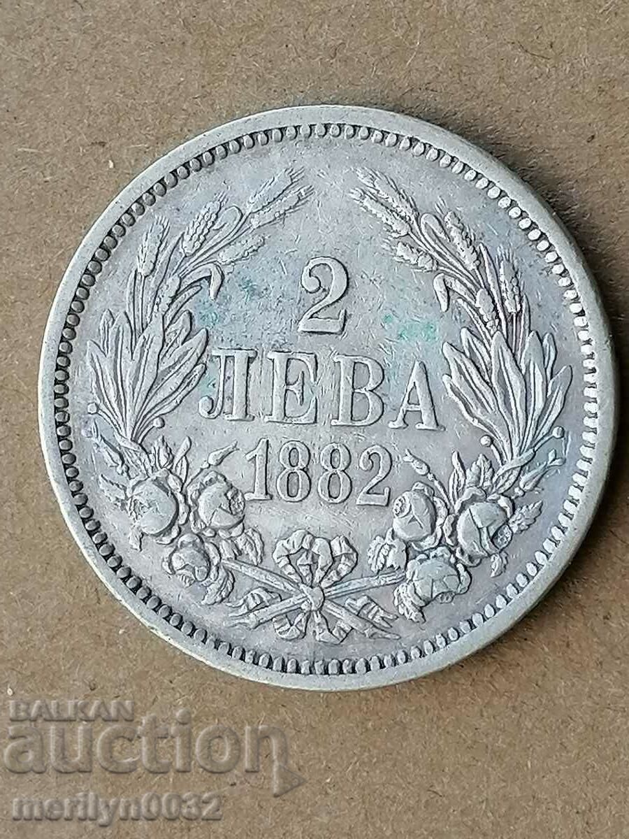 Moneda 2 BGN 1882 argint Principatul Bulgariei