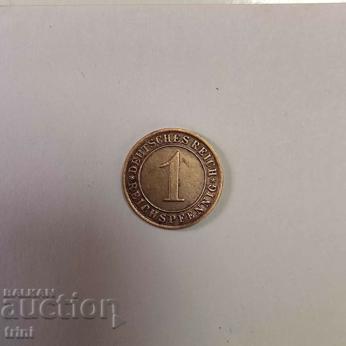 Germany 1 Reich Pfennig 1933 Year 'E' - Muldenhüten with price 4.00 BGN | € 2.05 Germany 1 Reich Pfennig 1933 Year 'E' - Muldenhüten with price 4.00 BGN | € 2.05