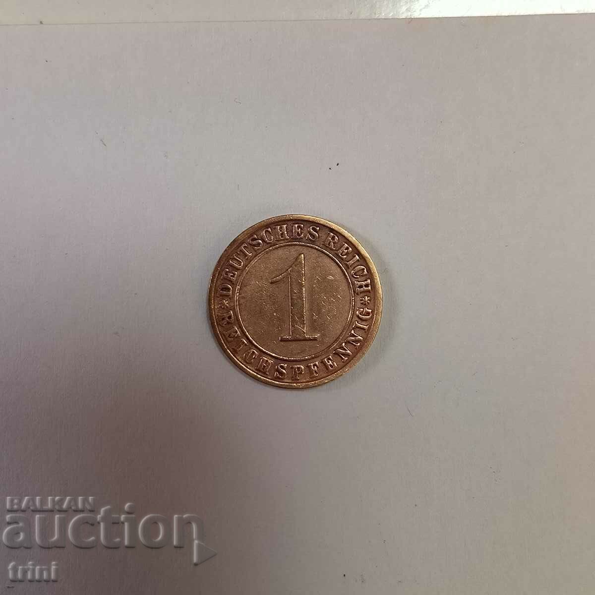 Germany 1 Reich Pfennig 1934 Year 'E' - Muldenhüten with price 4.00 BGN | € 2.05 Germany 1 Reich Pfennig 1934 Year 'E' - Muldenhüten with price 4.00 BGN | € 2.05