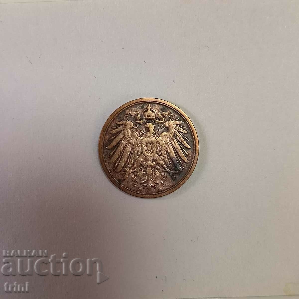 Germany 2 pfennig 1910 year 'D' - Munich with price 5.00 BGN | € 2.56 Germany 2 pfennig 1910 year 'D' - Munich with price 5.00 BGN | € 2.56