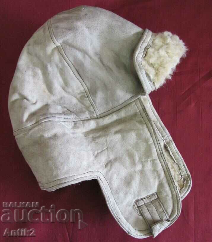 Delivery of 1944 Leather Hat Marked Rare Germany Delivery of 1944 Leather Hat Marked Rare Germany