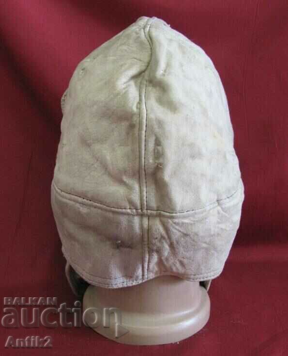 1944 Leather Hat Marked Rare Germany - 6 1944 Leather Hat Marked Rare Germany - 6