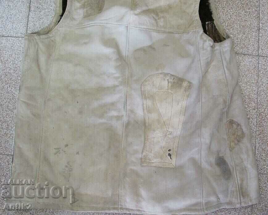 1944 Second World War Leather Waistcoat Marked - 6 1944 Second World War Leather Waistcoat Marked - 6