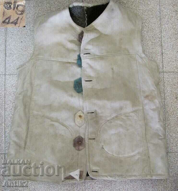 1944 Second World War Leather Waistcoat Marked