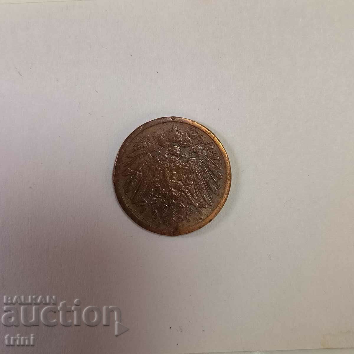 Germany 2 Pfennig 1904 'J' - Hamburg small mintage, rare with price 20.00 BGN | € 10.23 Germany 2 Pfennig 1904 'J' - Hamburg small mintage, rare with price 20.00 BGN | € 10.23