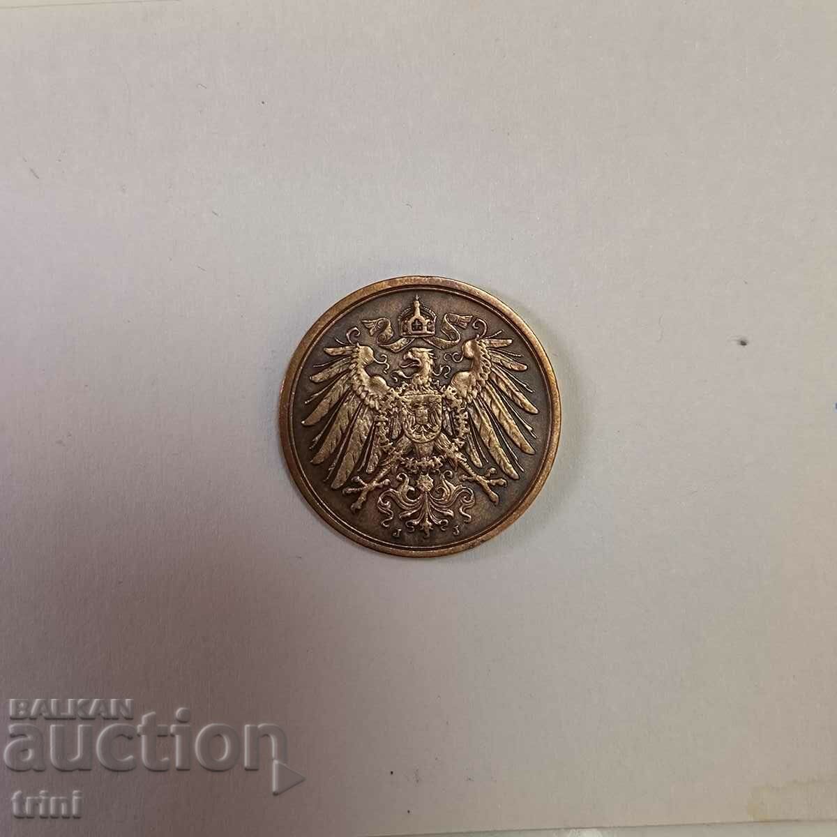 Germany 2 pfennig 1904 year 'J' - Hamburg with price 8.00 BGN | € 4.09