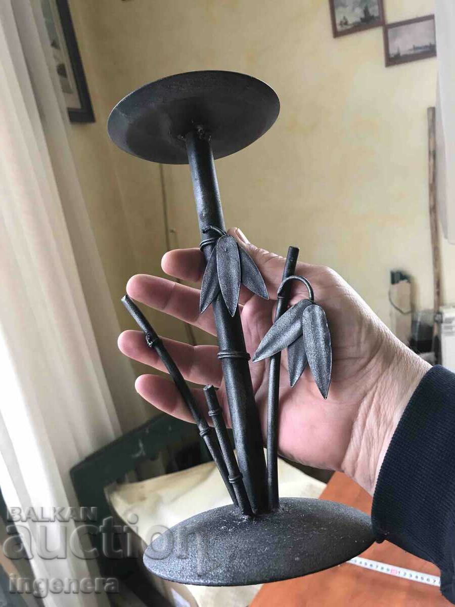 Auction CANDLESTICK WROUGHT IRON METAL OLD Auction CANDLESTICK WROUGHT IRON METAL OLD