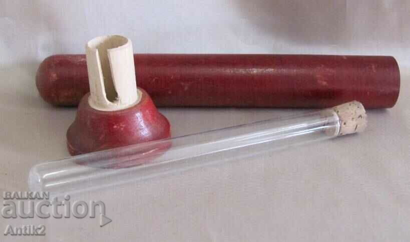 19th Century Medical Wooden Container with Test Tube - 6