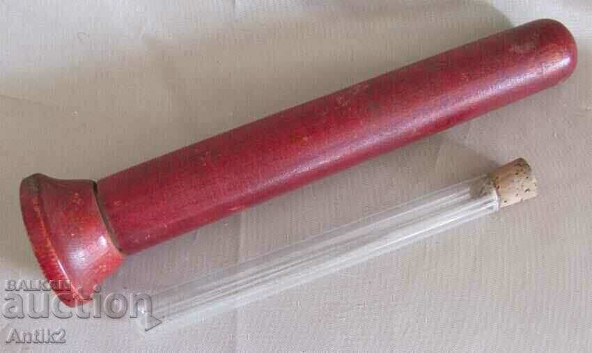 19th Century Medical Wooden Container with Test Tube - 7