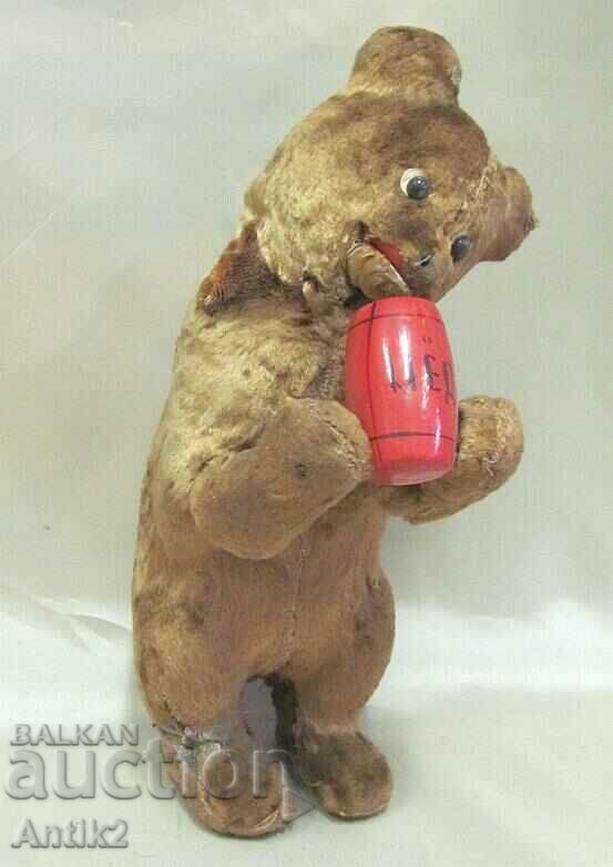 60's Children's Toy - Bear with winding mechanism