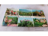 Пощенска картичка Розовата долина Колаж 1976