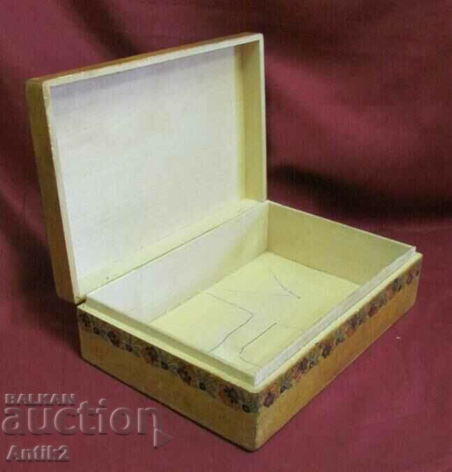 30's Wooden Jewelry Box Handmade and Painted - 6 30's Wooden Jewelry Box Handmade and Painted - 6