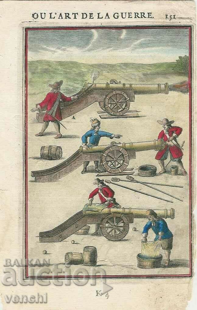 1696 - MALLET ENGRAVING - MILITARY CAMP