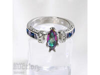 Ring with zircon and purple amethysts