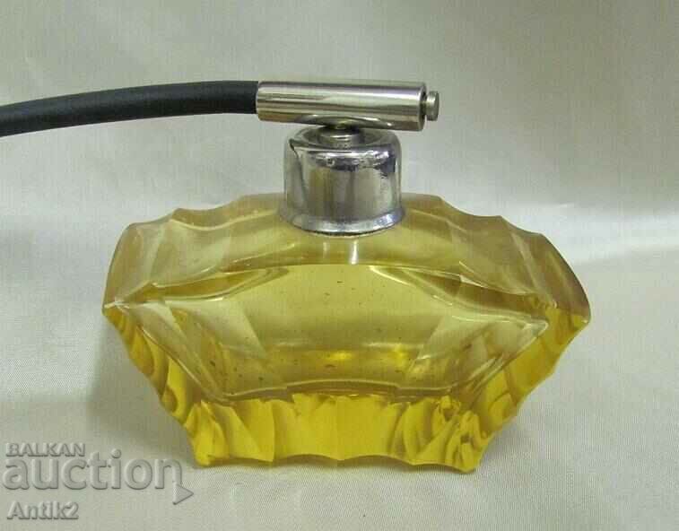 30s Art Deco Crystal Perfume Bottle - Bohemia with price 60.00 BGN | € 30.68
