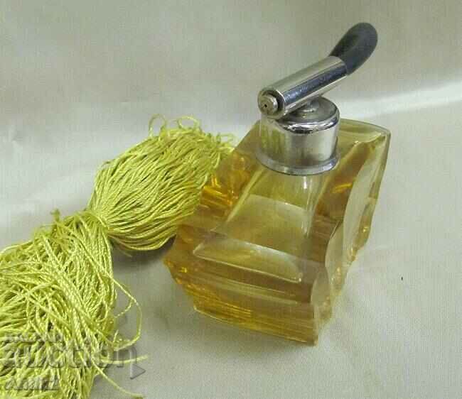 30s Art Deco Crystal Perfume Bottle - Bohemia - 6