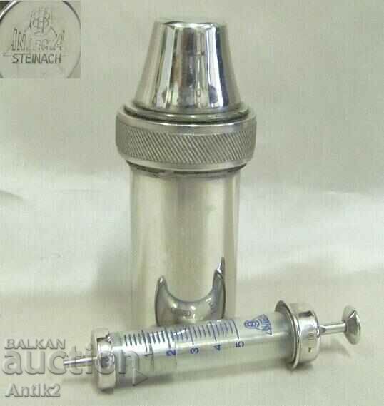 WWII Syringe in Metal Container 5cc
